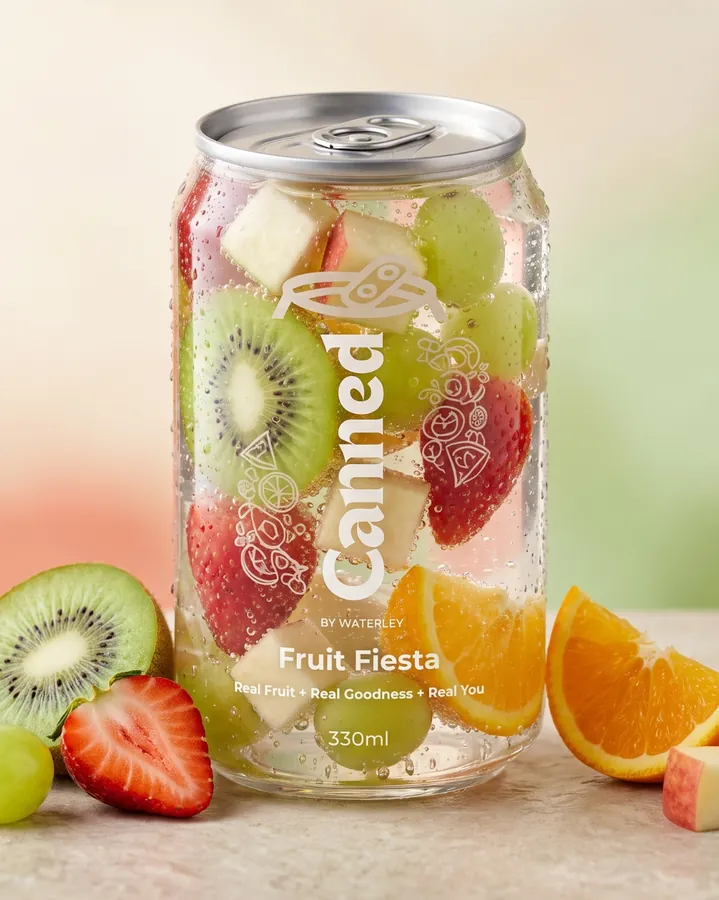 Canned by Waterley - Fruit Fiesta shake premium cold-sealed can in Lahore