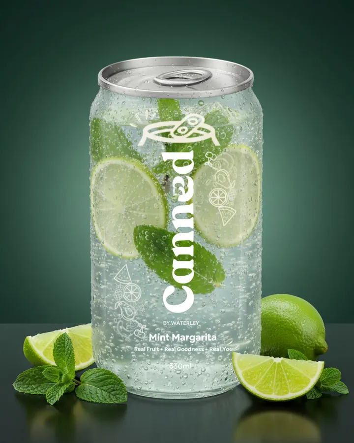 Canned by Waterley - Mint Margarita — mint refreshment premium cold-sealed can in Lahore